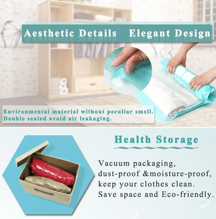 Vacuum Storage Bags 8-Piece Set | 75% Space Save | 1 MOQ | Custom
