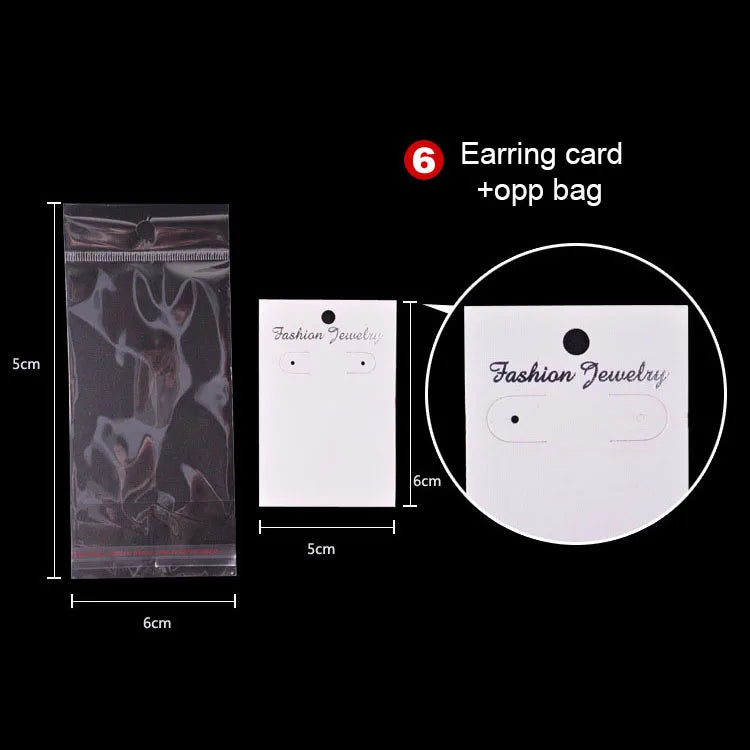Custom Jewelry Display Cards with OPP Bags | MOQ 100 | 10-Day Lead