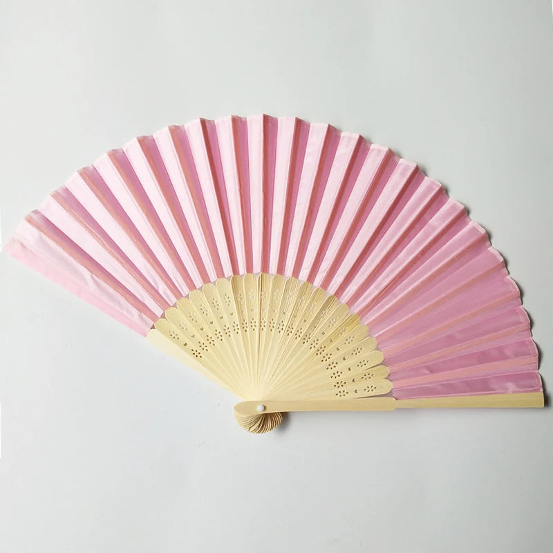 Wholesale Custom Bamboo Fabric Folding Hand Fan for Favors