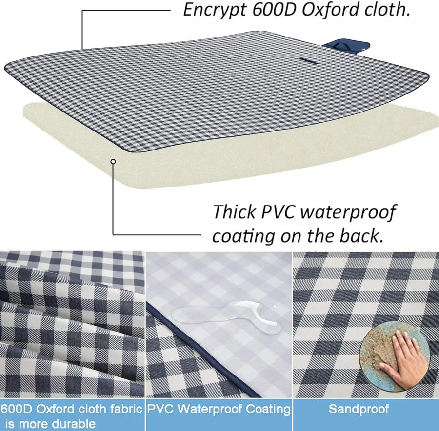 Custom Waterproof Picnic Blanket 79x79 | 600D Oxford, 10 MOQ, 9-Day Lead Time