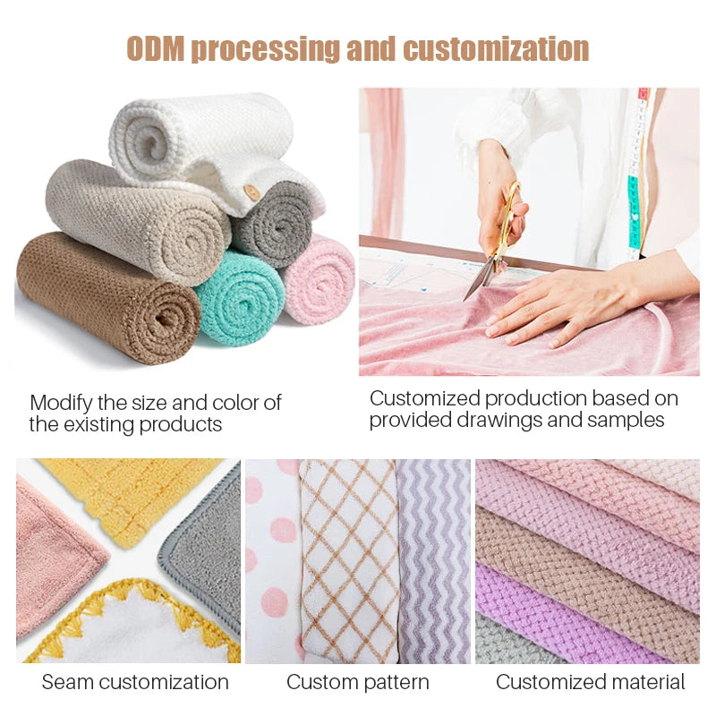 Microfiber Hair Towel 25x65cm | Fast Drying Turban Wrap | Bulk Custom Logo