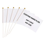 Custom Hand Held Waving Flags | 100 MOQ | 5 Day Lead Time | Polyester