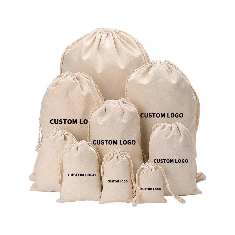Custom Cotton Canvas Bag | Eco-Friendly | Drawstring | Custom Logo | 50 MOQ