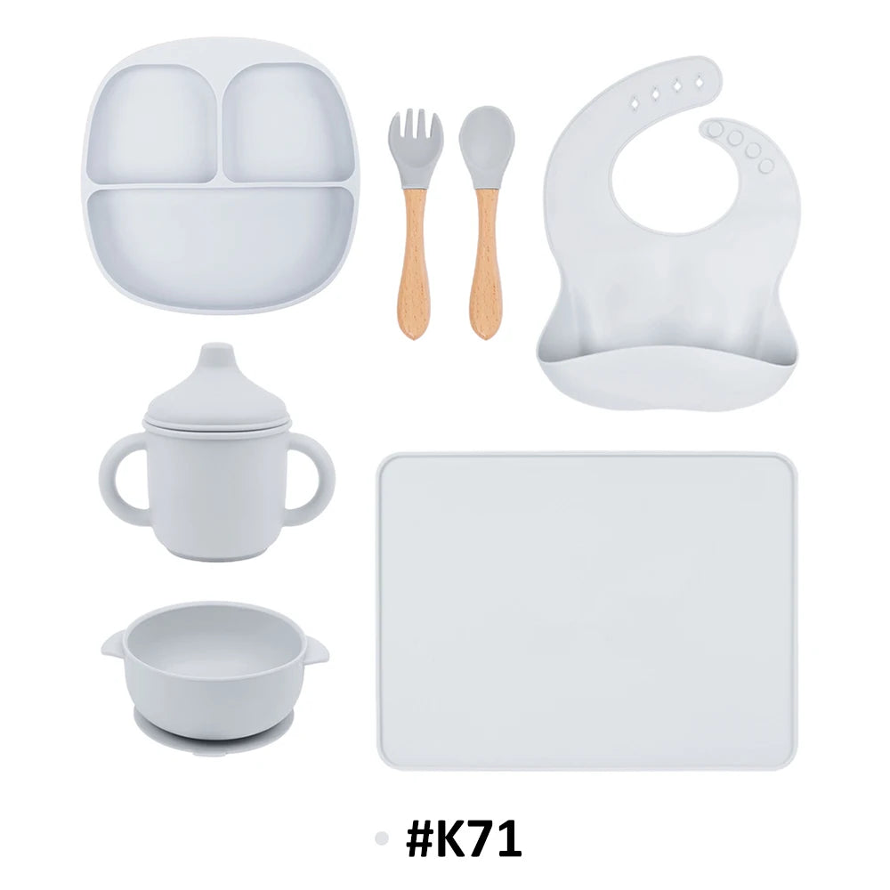 Custom Food Grade Silicone Baby Feeding Set | 100 Set MOQ | LFGB Certified