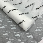 Custom Tissue Paper: 100 MOQ, 17gsm, Virgin Wood Pulp | Single-Color Logo Wrapping Paper