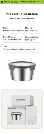 304/316 Stainless Steel Food Storage Container | 100 MOQ | Leak-Proof