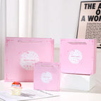 Custom 210gsm Recycled Pink Paper Gift Bags | MOQ 48, Offset Print, Twisted Handles