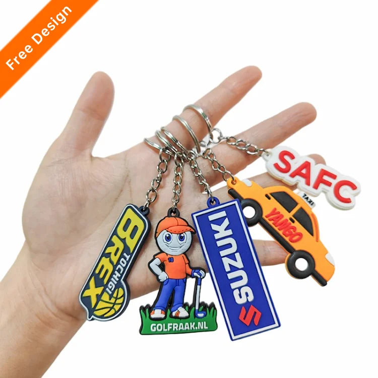 Custom Logo PVC Rubber Keychain | 3D Design MOQ 100