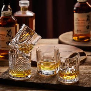 Custom Carved Diamond Whiskey Glasses | 300ml | OEM Service