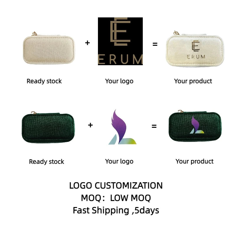Custom Velvet Zipper Jewelry Box Wholesale | 50 MOQ Luxury Packaging
