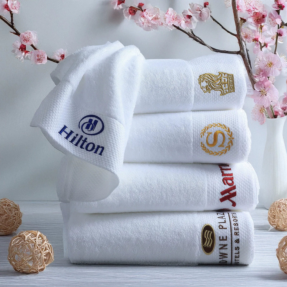 Custom Luxury Hotel Towel Set with Logo | 100 MOQ | OEKO-TEX