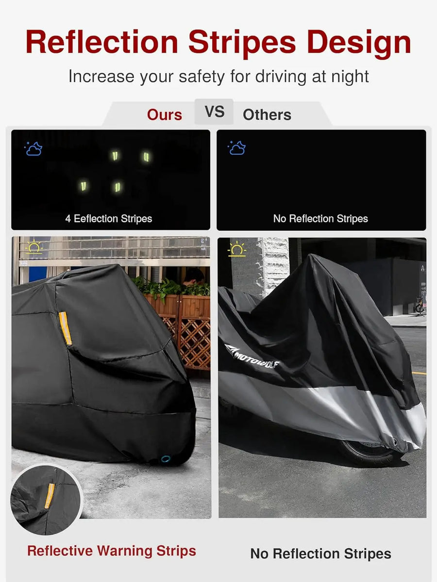 Custom Waterproof Motorcycle Cover with Lock Hole | MOQ 1 Pc