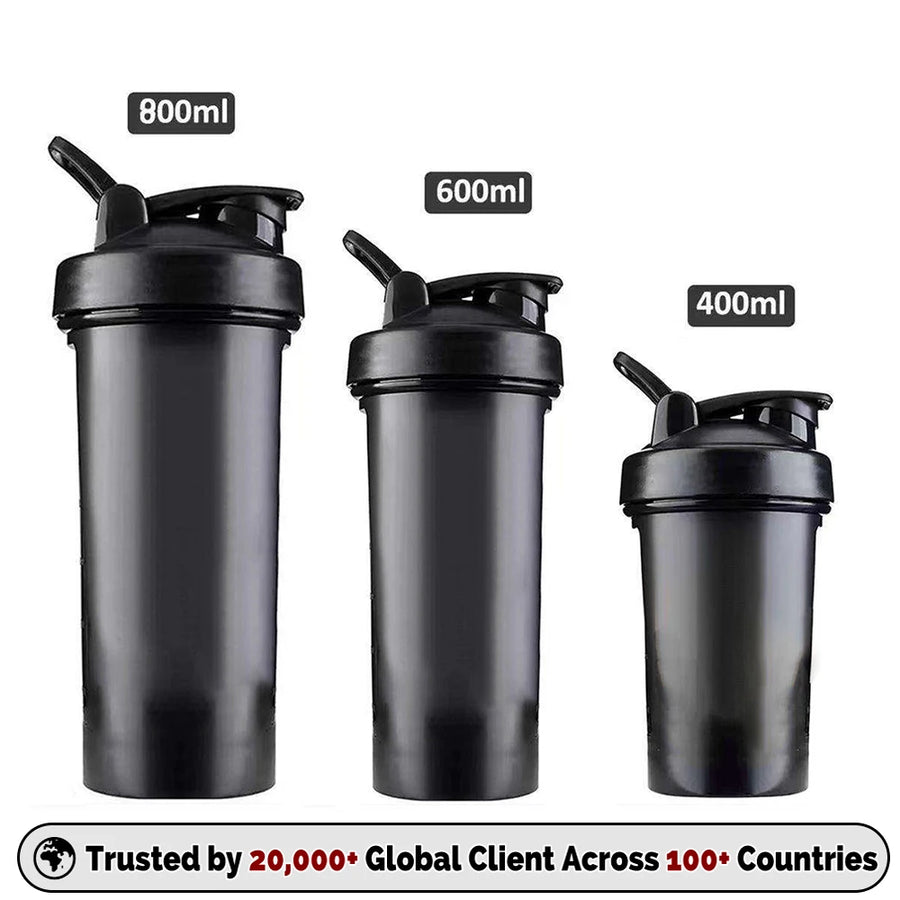 Custom Shaker Bottles with Logo | 100 MOQ BPA-Free Wholesale