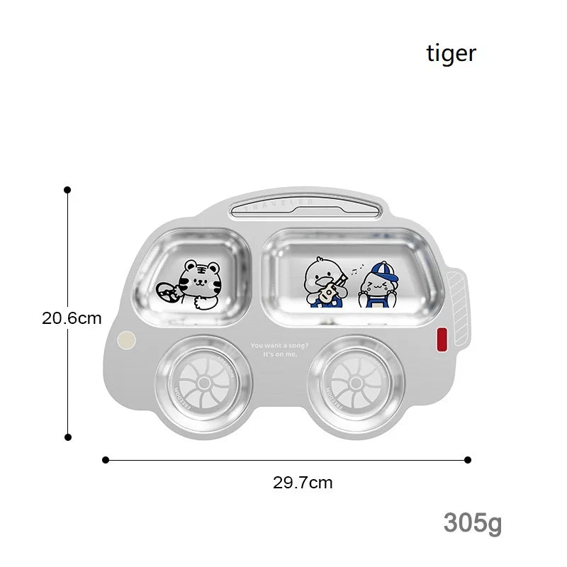 304 Stainless Steel Kids Divided Plate | 20x15cm | Dishwasher Safe | Custom