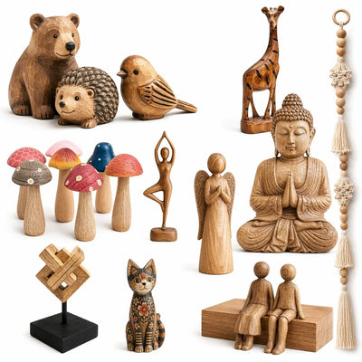 Custom Hand Carved Wood Figurines | Animal Sculptures & Ornaments | Wholesale