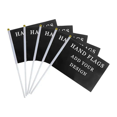 Custom Handheld Flags 100% Polyester | Digital CMYK Printing | 100 MOQ | 5-Day Lead Time
