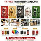 Custom 3D Beer Can Keychain | 100 Pcs MOQ Promotional Keyring