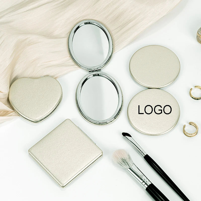 2x Magnifying Pocket Mirrors | Champagne Gold | MOQ 50