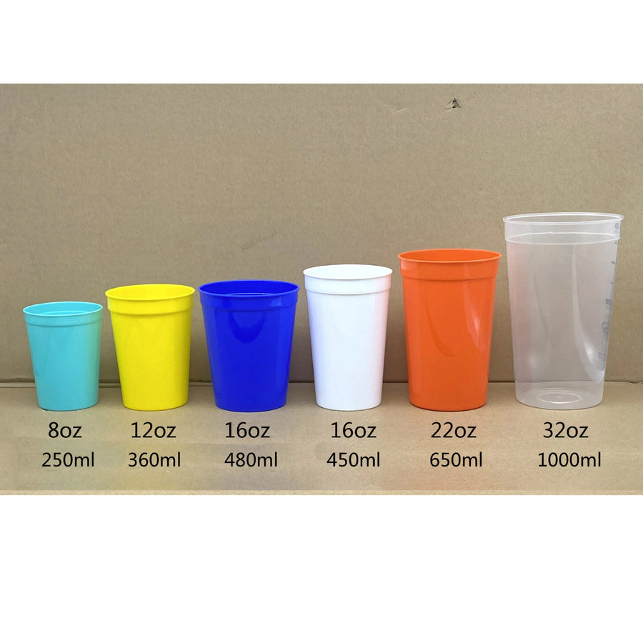 Custom 16oz Reusable Plastic Stadium Cups with Your Logo