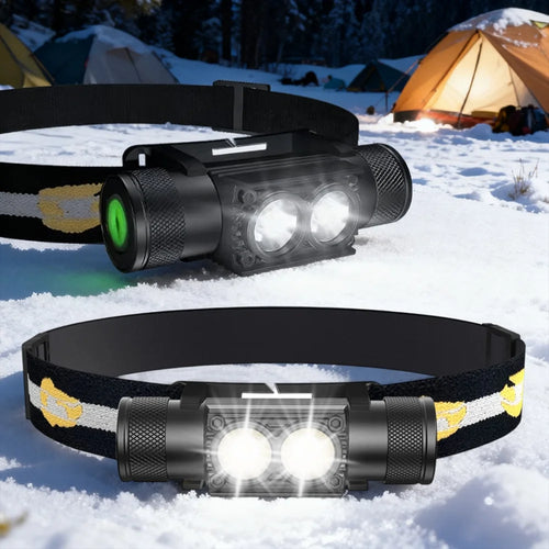 Custom Aluminum LED Headlamp USB Rechargeable | MOQ 1 pc