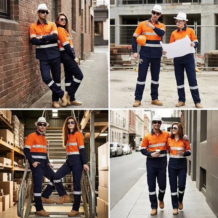 High Visibility Safety Work Shirts for Construction & Industrial Teams(Custom Logo, Industrial Use)