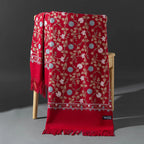 Embroidered Winter Polyester Scarf | Floral Design | Tassel Finish | 1 MOQ | Modest Fashion