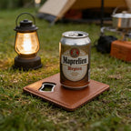 Custom PU Leather Coaster Bottle Opener 200pcs MOQ | Engraved Round Gift for Weddings & Breweries