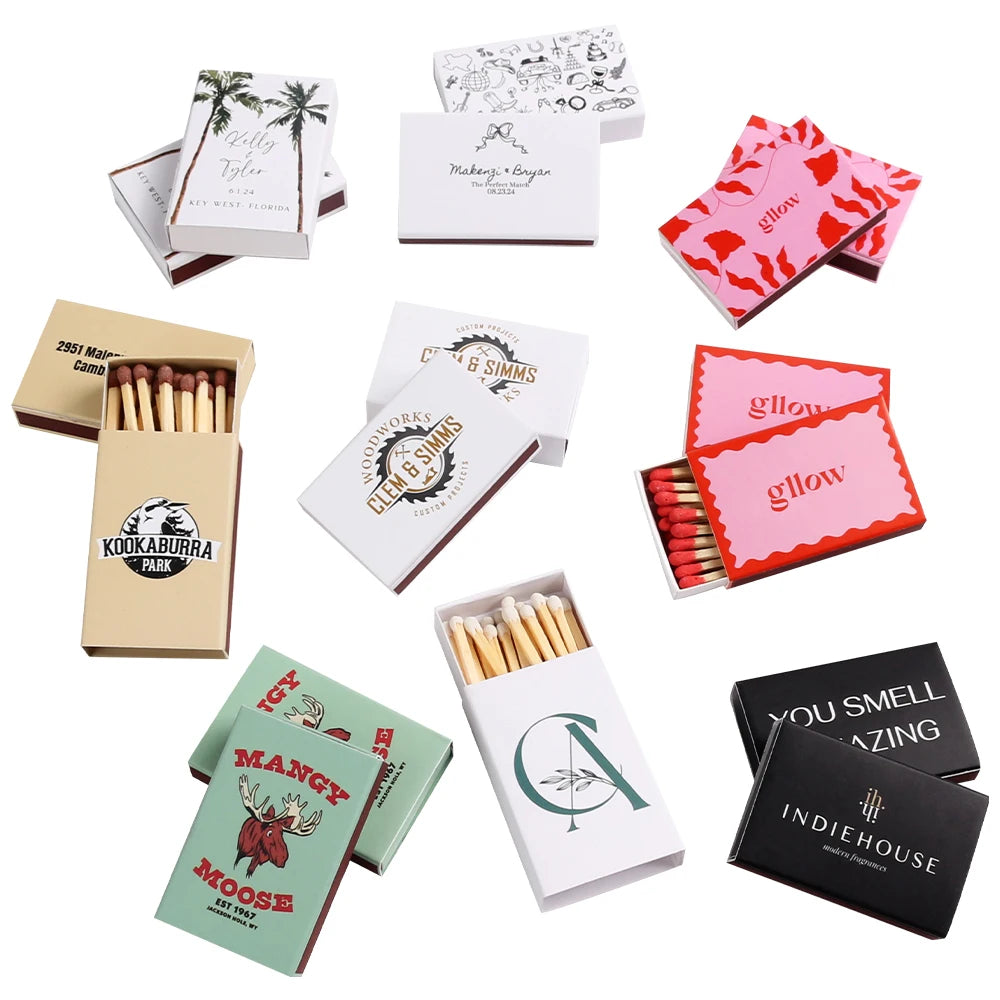 Custom Matchbox with Logo | CMYK + Spot UV | 300 MOQ | Safety Matches