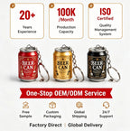 Custom 3D Beer Can Keychain | 100 Pcs MOQ Promotional Keyring