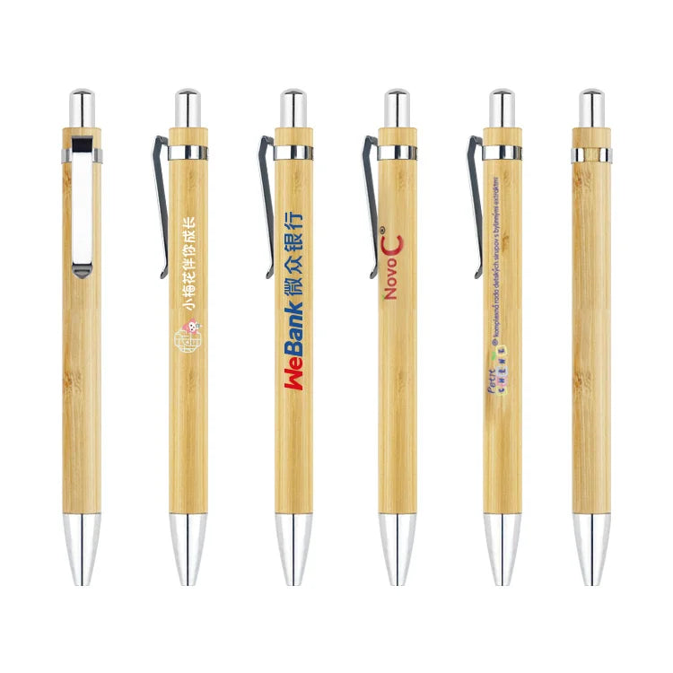 Custom Bamboo Pens with Laser Engraved Logo | Eco-Friendly, 100 MOQ, 1.0mm