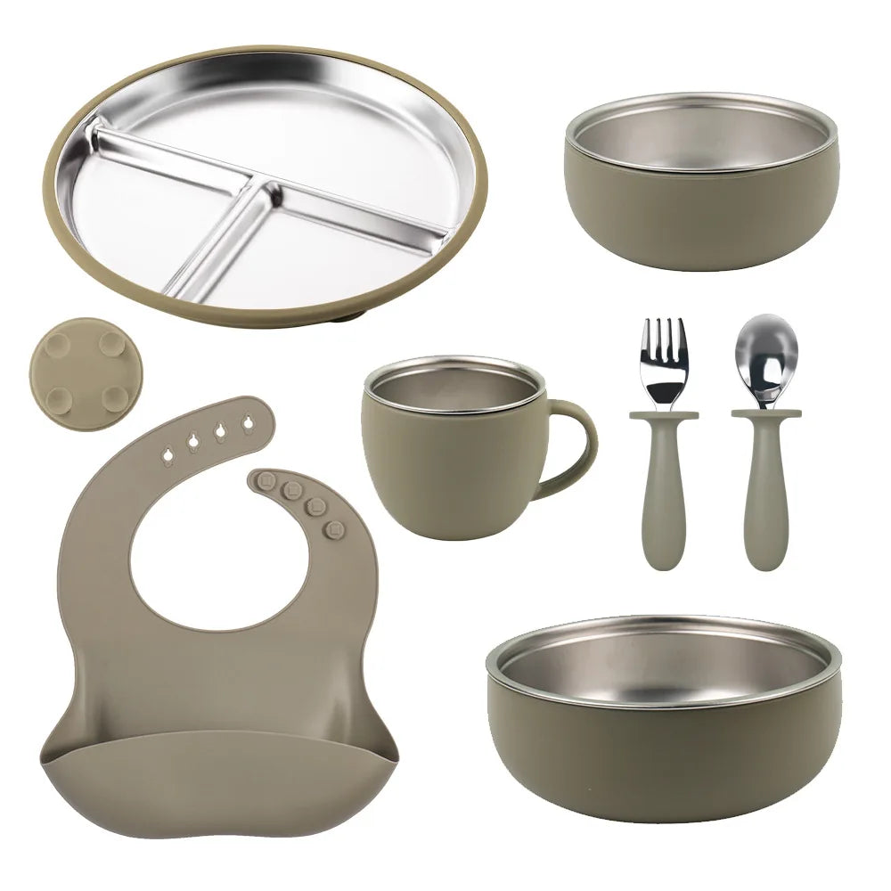Custom 304 Stainless Steel Children's Plates with Logo | MOQ 10