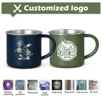 Custom 400ml Stainless Steel Camping Mug | 120 Pcs MOQ Powder Coated