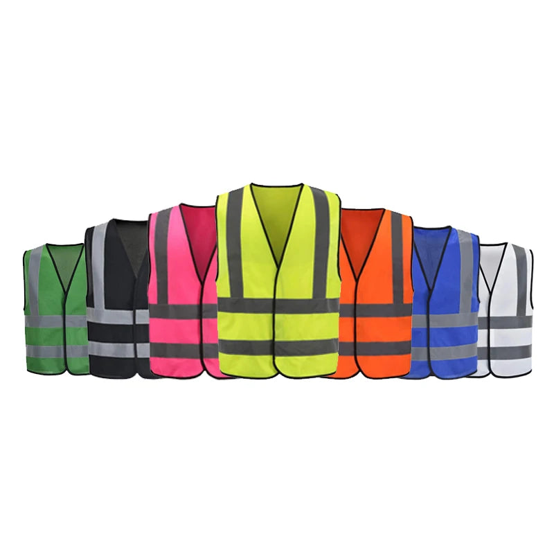 ANSI Class 2 Reflective Safety Vest 200pcs MOQ | 5cm Tape, Custom Logo, 12 Colors for Construction