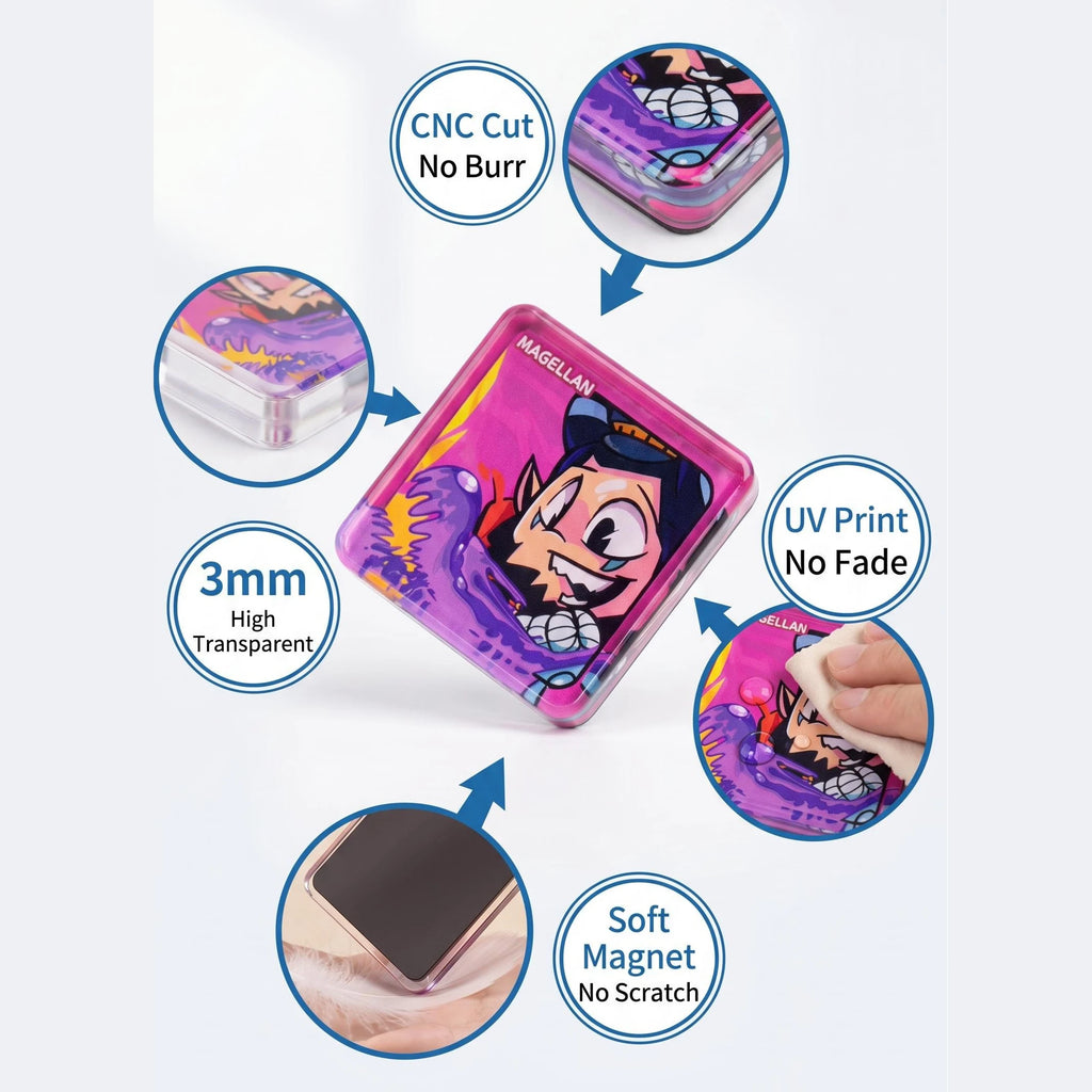 Custom Christmas Acrylic Fridge Magnets Wholesale | MOQ 1000