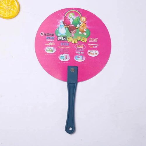 Custom Logo Printed PP Plastic Advertising Hand Fan | Bulk MOQ