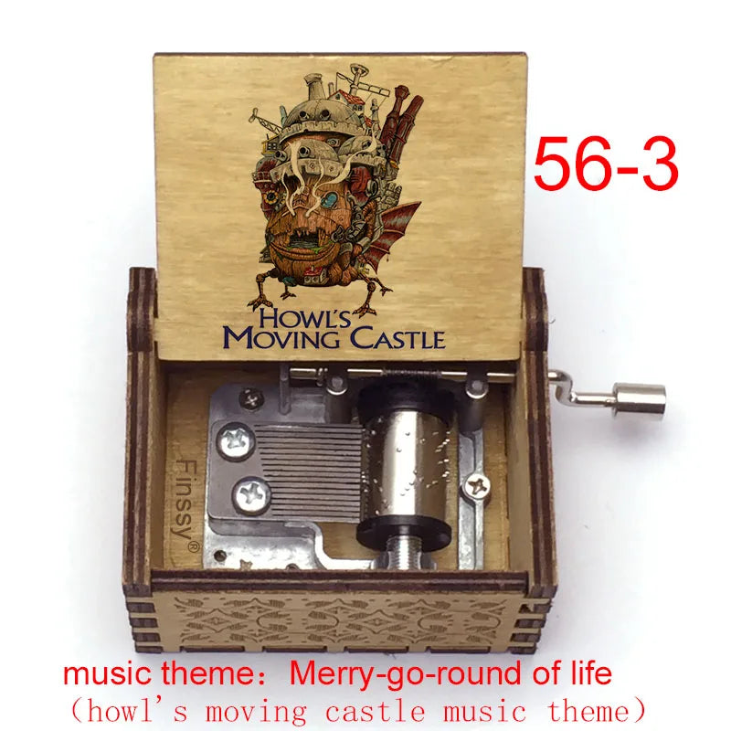 Wooden Hand-Cranked Music Box | Howl's Moving Castle | 10 MOQ | Custom