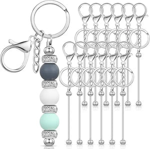 Custom DIY Beadable Keychain Kit | Metal Bars & Silicone Beads | MOQ 10