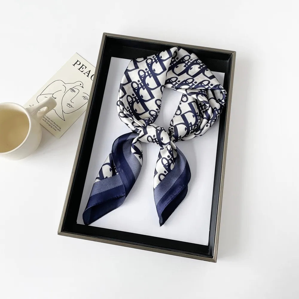 Square Silk Scarf | Digital Print | Custom Logo | 100 MOQ | Women's Fashion