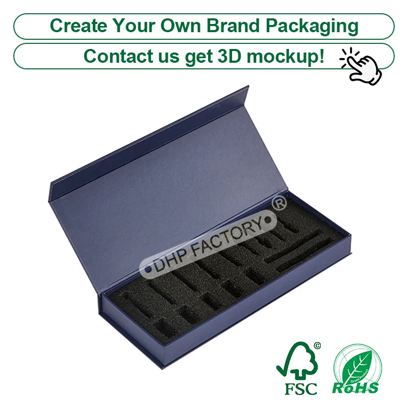Custom Rigid Magnetic Box with Matte Black Finish | Luxury Packaging OEM Wholesale