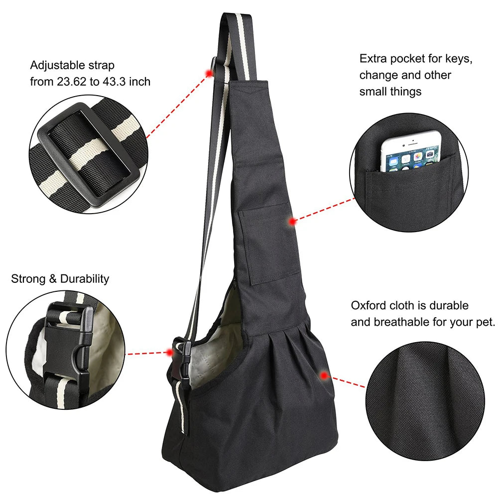 Custom Logo Dog Carrier Bag | Adjustable Pet Sling MOQ 300