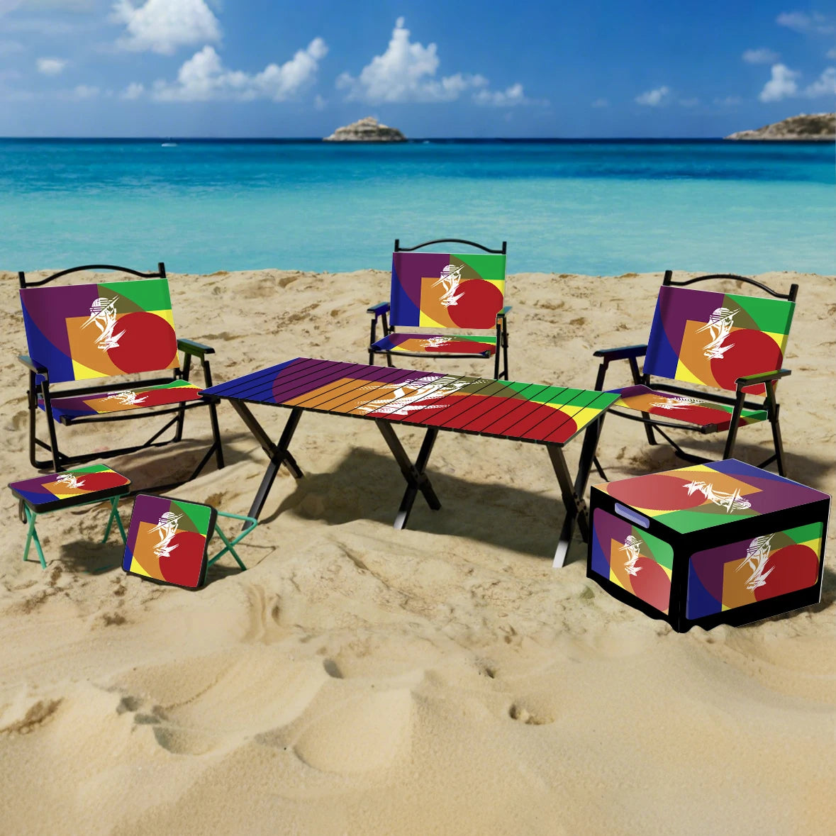 Custom Folding Camping Picnic Chair & Table Set: Metal Frame, Digital Print Logo, MOQ 100 for Tailgate
