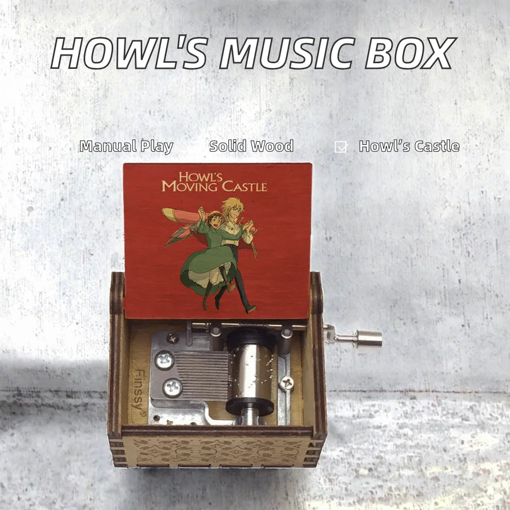 Wooden Hand-Cranked Music Box | Howl's Moving Castle | 10 MOQ | Custom
