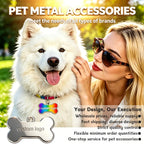 Custom Cat Face Stainless Steel ID Tag | Personalized Engraved Pet Name Tag