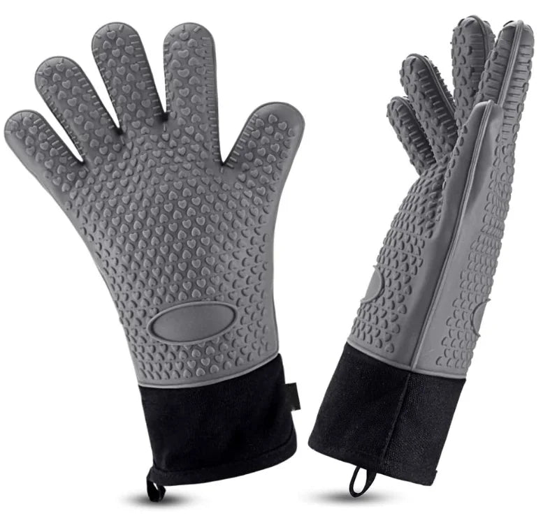 Heat Resistant Silicone Oven Mitts | Food Grade BBQ Gloves