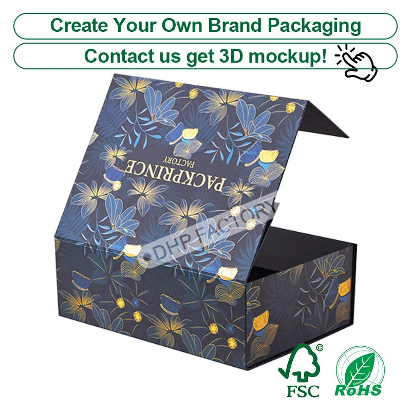 Custom Rigid Magnetic Box with Matte Black Finish | Luxury Packaging OEM Wholesale