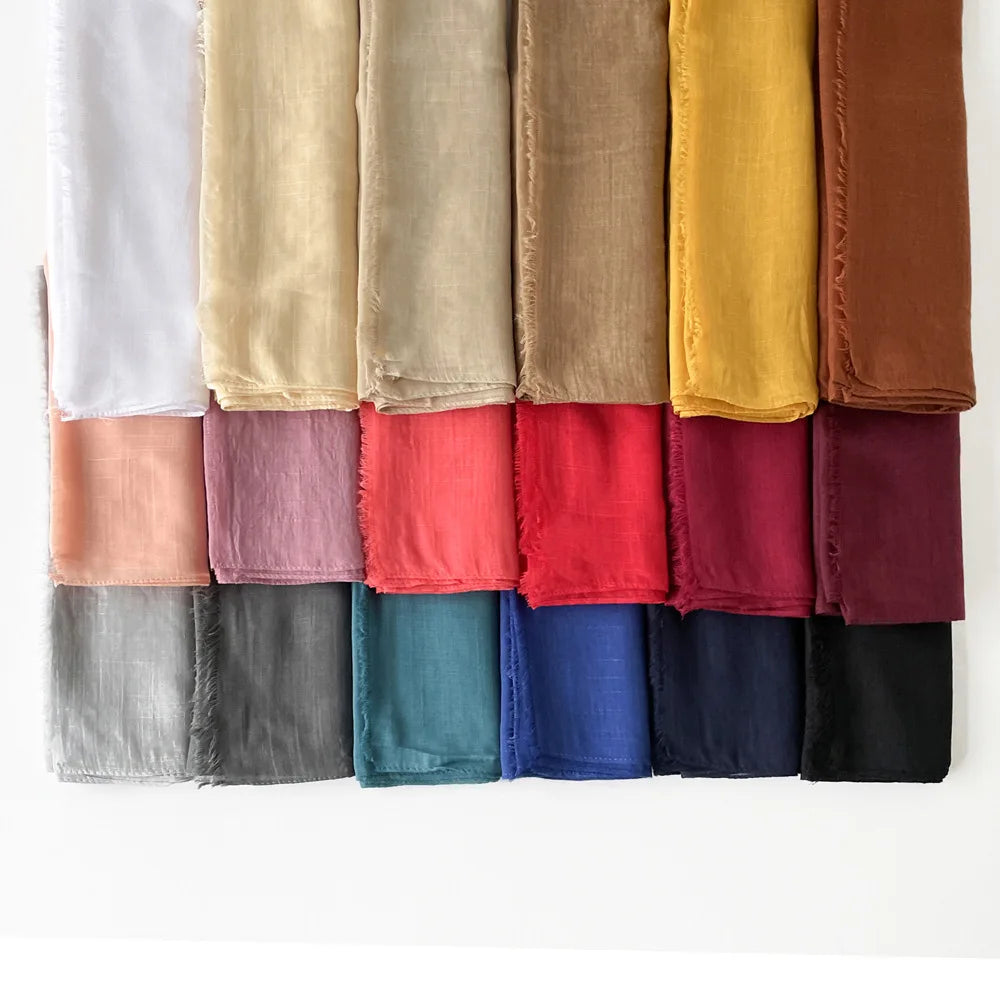 Custom Bamboo Knot Cotton Scarves 180x80cm | 18 Colors | Bulk Boutique Scarves