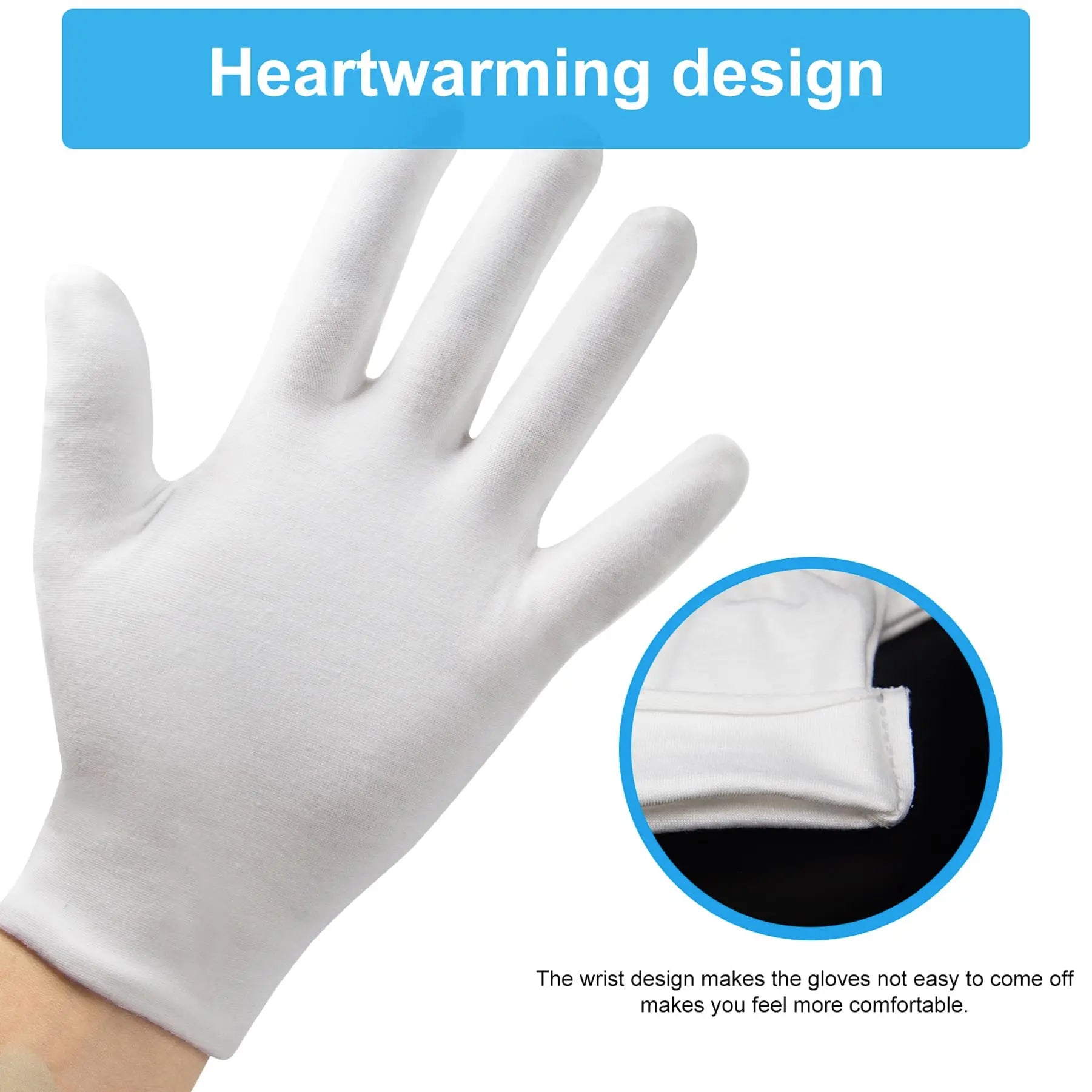 Custom 100% Cotton Gloves: Needle Detection, Breathable, Lightweight for Jewelry & Inspection
