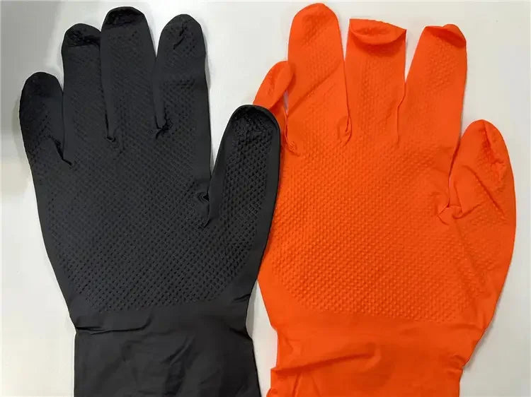 Custom 10 Mil 12 Mil Nitrile Work Gloves with Logo | OEM Industrial Gloves for Auto Repair & Food Service