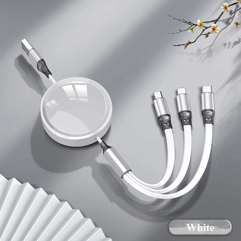 Custom Multi-Connector Charging Cable with Printed Logo Disc