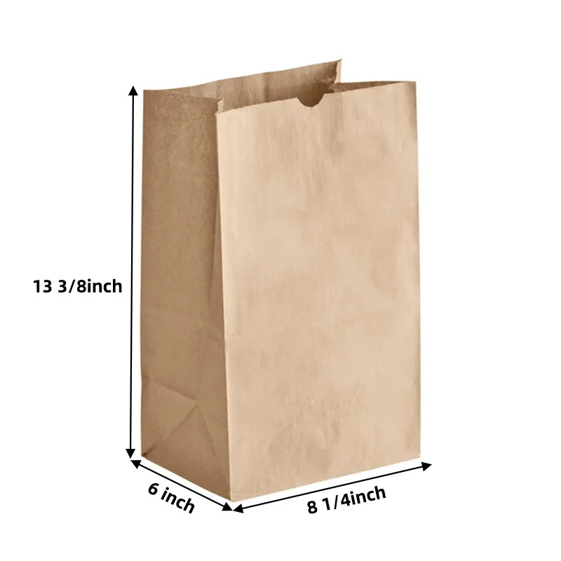 Custom Kraft Paper Bags 100% Recycled | Logo Printing | Restaurant Takeout